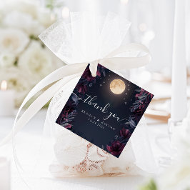 Midnight Garden Moon Wedding Dank je wel Bedankjes Labels