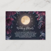 Midnight Garden Moon Wedding Details Informatiekaartje (Voorkant)