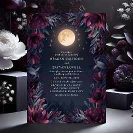 Midnight Garden Moon Wedding Kaart