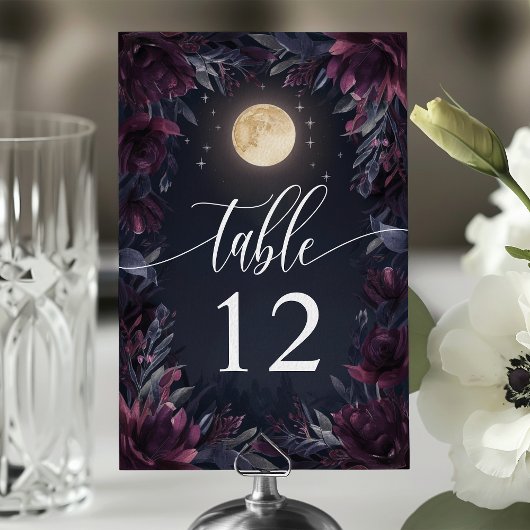 Midnight Garden Moon Wedding Kaart