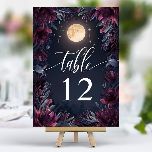 Midnight Garden Moon Wedding Kaart