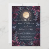 Midnight Garden Moon Wedding Save the Date Kaart (Voorkant)
