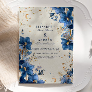 Midnight Garden Moonlit Romance Wedding Kaart