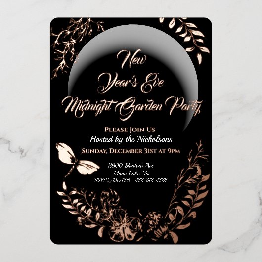 Midnight Garden Party uitnodiging (Voorkant)