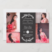 Midnight Garden Quinceañera Invite Kaart (Voorkant)