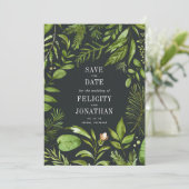 Midnight Garden Save the Date Kaart (Staand voorkant)