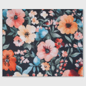 Midnight Garden Symphony Afdrukken | Bold Floral A Cadeaupapier (Vlak)
