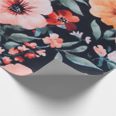 Midnight Garden Symphony Afdrukken | Bold Floral A Cadeaupapier (Hoek)