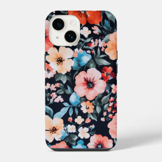 Midnight Garden Symphony Afdrukken | Bold Floral A iPhone 14 Hoesje