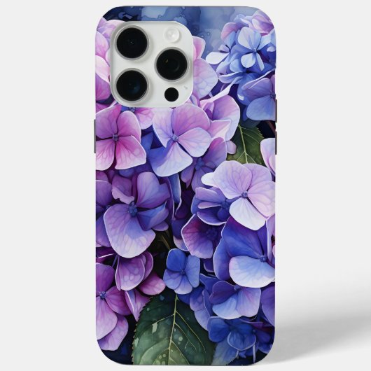 Midnight Garden Violet Hydrangea Waterverf Case-Mate iPhone Case (Achterkant)