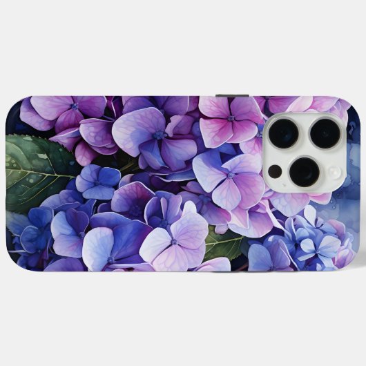 Midnight Garden Violet Hydrangea Waterverf Case-Mate iPhone Case (Achterkant (horizontaal))
