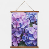 Midnight Garden Violet Hydrangea Waterverf Hangend Wandkleed (Voorkant)