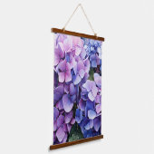 Midnight Garden Violet Hydrangea Waterverf Hangend Wandkleed (Gebogen)