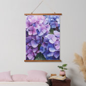 Midnight Garden Violet Hydrangea Waterverf Hangend Wandkleed (Slaapkamer)