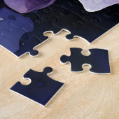 Midnight Garden Violet Hydrangea Waterverf Legpuzzel (Zijkant)