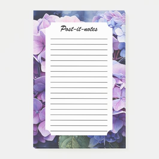 Midnight Garden Violet Hydrangea Waterverf Post-it® Notes (Voorkant)