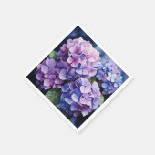 Midnight Garden Violet Hydrangea Waterverf Servet (Hoek)
