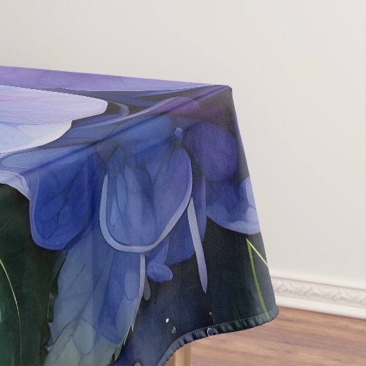 Midnight Garden Violet Hydrangea Waterverf Tafelkleed (Voorbeeld)