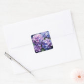 Midnight Garden Violet Hydrangea Waterverf Vierkante Sticker (Envelop)