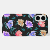 Midnight Garden Waterverf Bloemen Case-Mate iPhone Case (Achterkant (horizontaal))