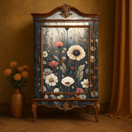 Midnight Garden Wildflowers Decoupage Tissuepapier