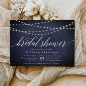 Midnight Garland Bridal Shower Invitation Kaart