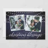 Midnight Garland | Kerst Fotokaart Feestdagenkaart (Voorkant)