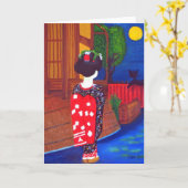 Midnight Geisha Wenskaarten Kaart (Gele Bloem)