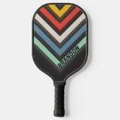 Midnight gestreept nostalgisch Chevron Fade Pickleball Paddle (Achterkant)
