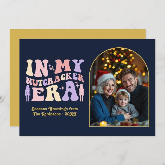 Midnight Glam In My Nutcracker Era Christmas Photo Feestdagenkaart (Voorkant / Achterkant)