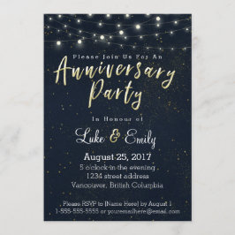 Midnight Glamour Jubileum Party Kaart