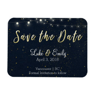 Midnight Glamour Save the Date Magneet