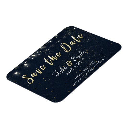 Midnight Glamour Save the Date Magneet (Linkerzijde)