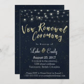 Midnight Glamour Vow Verlengingsceremonie Kaart (Voorkant / Achterkant)