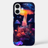 Midnight Glow: Paddenstoelen & Blooms Hoesje (Achterkant)