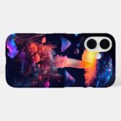 Midnight Glow: Paddenstoelen & Blooms Hoesje (Achterkant (horizontaal))