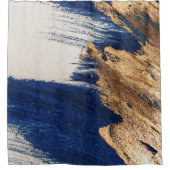 Midnight Gold: Abstract Elegance Douchegordijn (Voorkant)