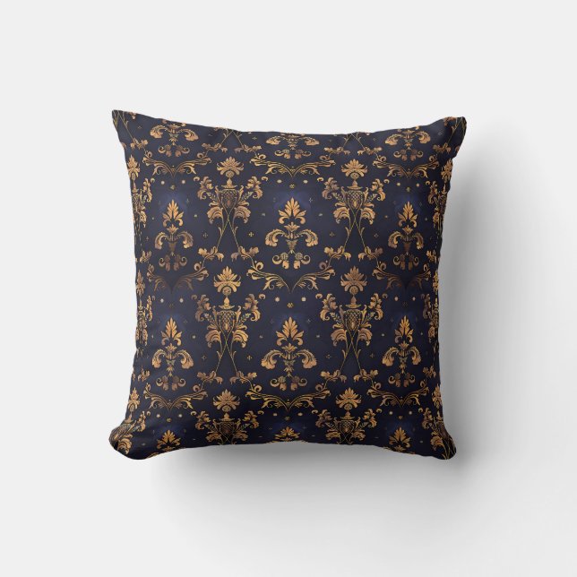 Midnight Gold Baroque Princess Kussen (Voorkant)