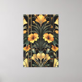 Midnight Gold Bloom Art Deco Canvas Afdruk (Voorkant)