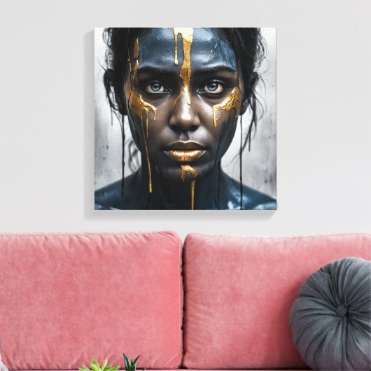 Midnight Gold Canvas Afdruk (Insitu (Woonkamer))