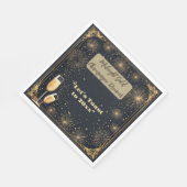 Midnight Gold Champagne Dreams Bubbly New Year Fun Servet (Hoek)