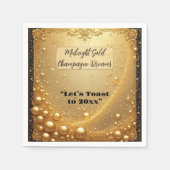 Midnight Gold Faux Champagne Dream Bubbly New Year Servet (Voorkant)