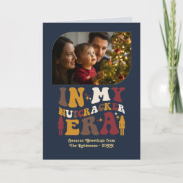 Midnight Gold Fun Retro Christmas Photos Feestdagen Kaart