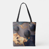 Midnight Gold Liquid Marble Tote Bag (Achterkant)