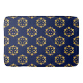 Midnight Gold: Luxe geometrisch patroon op Deep Bl Badmat (Voorkant)