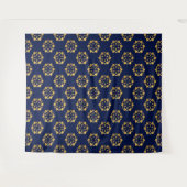 Midnight Gold: Luxe geometrisch patroon op Deep Bl Wandkleed (Voorkant (horizontaal))