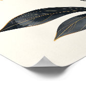 Midnight & Gold Majesty: Elegant Minimalist Botani Poster (Hoek)