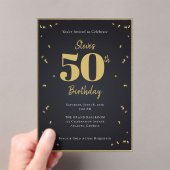 Midnight Gold Milestone Invitation Acryl Uitnodigingen (Insitu (Draagbaar))