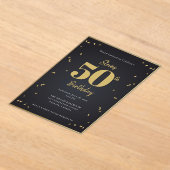 Midnight Gold Milestone Invitation Acryl Uitnodigingen (Laagn)