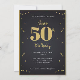 Midnight Gold Milestone Invitation Kaart